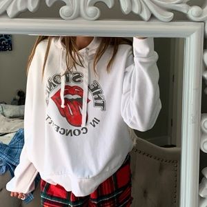 rolling stones white hoodie